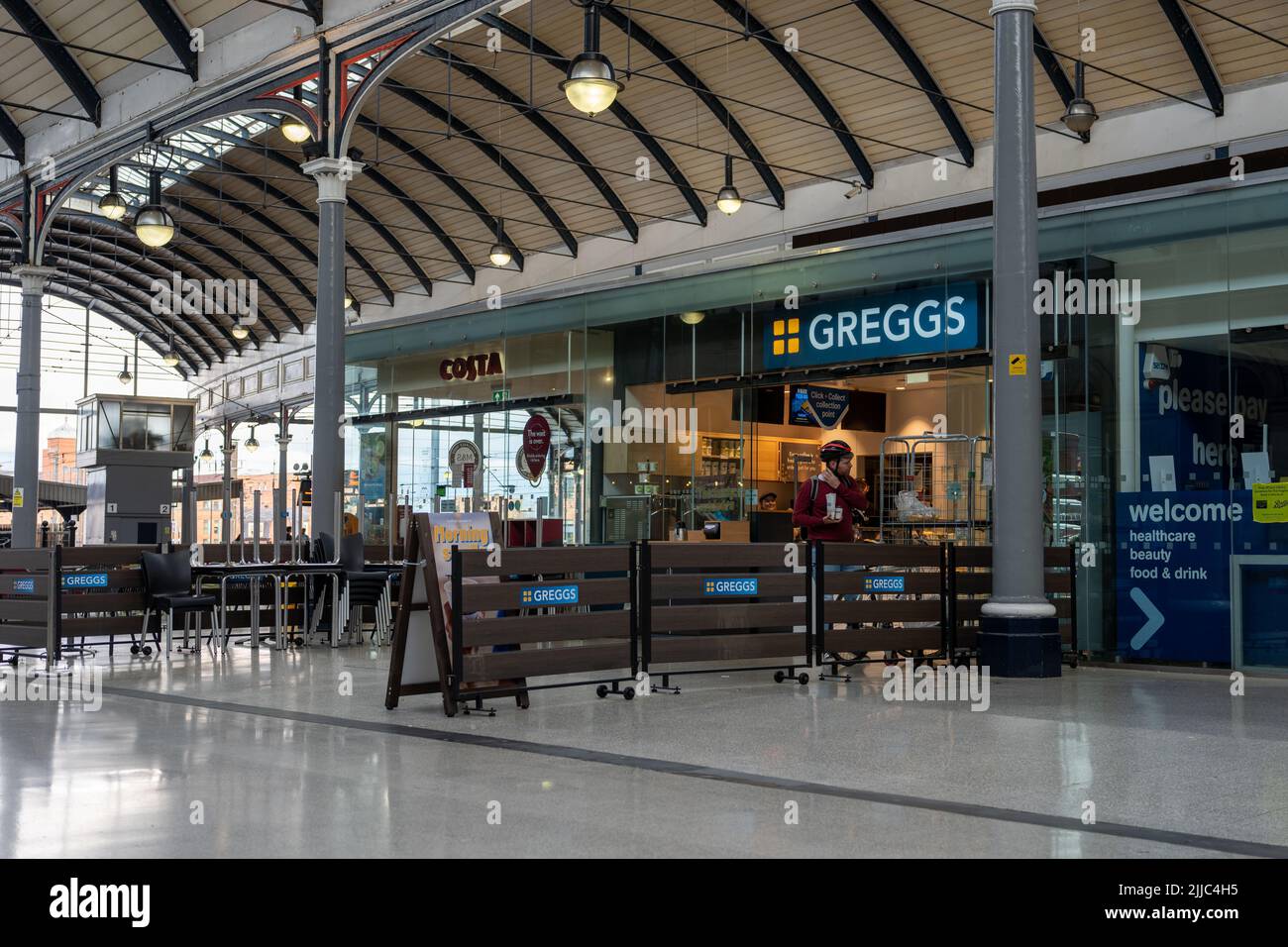 Branches of Costa coffee and Greggs at Newcastle upon Tyne, UK's