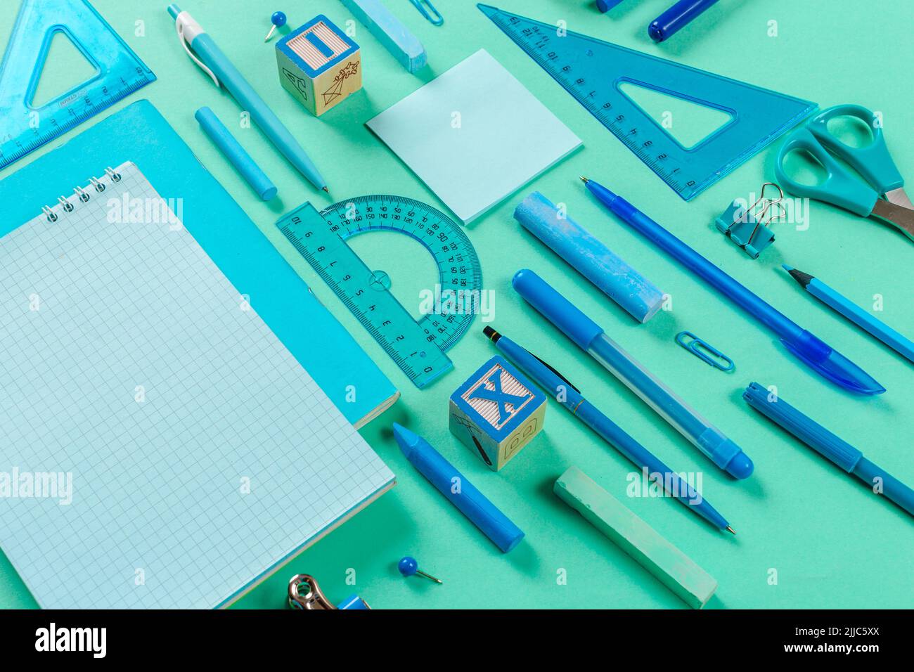 School and office supplies. Top view Stock Photo Alamy