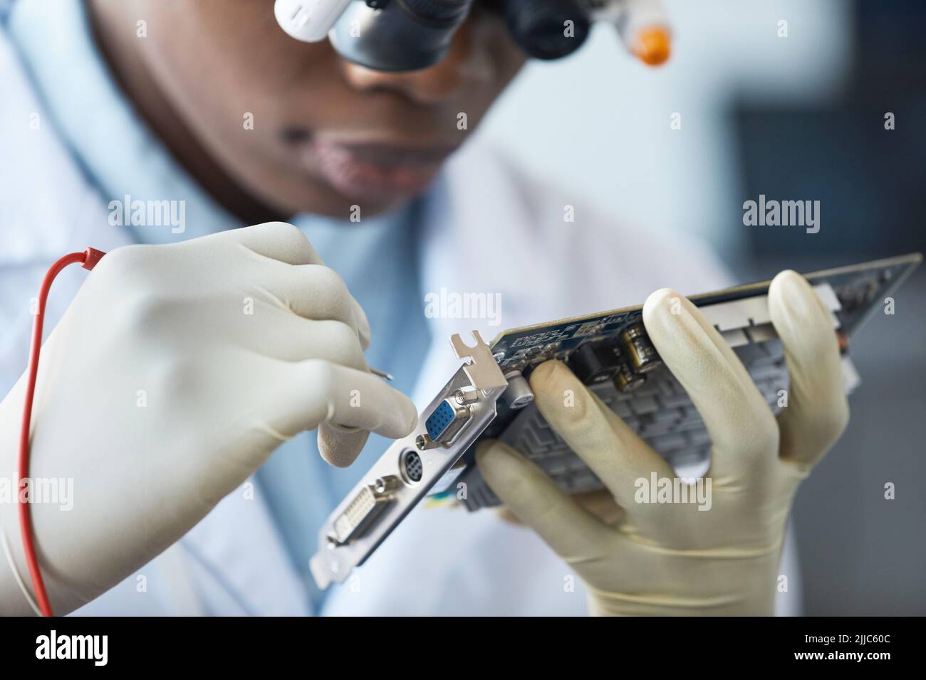Inspecting experiment in laboratory hi-res stock photography and images ...