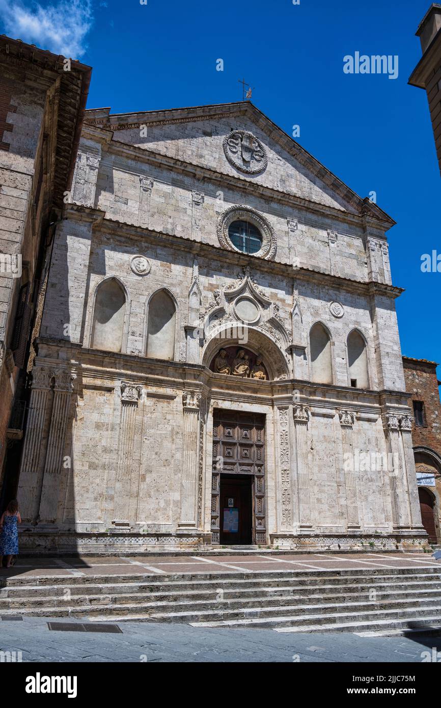 Chiesa di Sant'Agostino on Piazza Michelozzo in Montepulciano, Tuscany, Italy Stock Photo