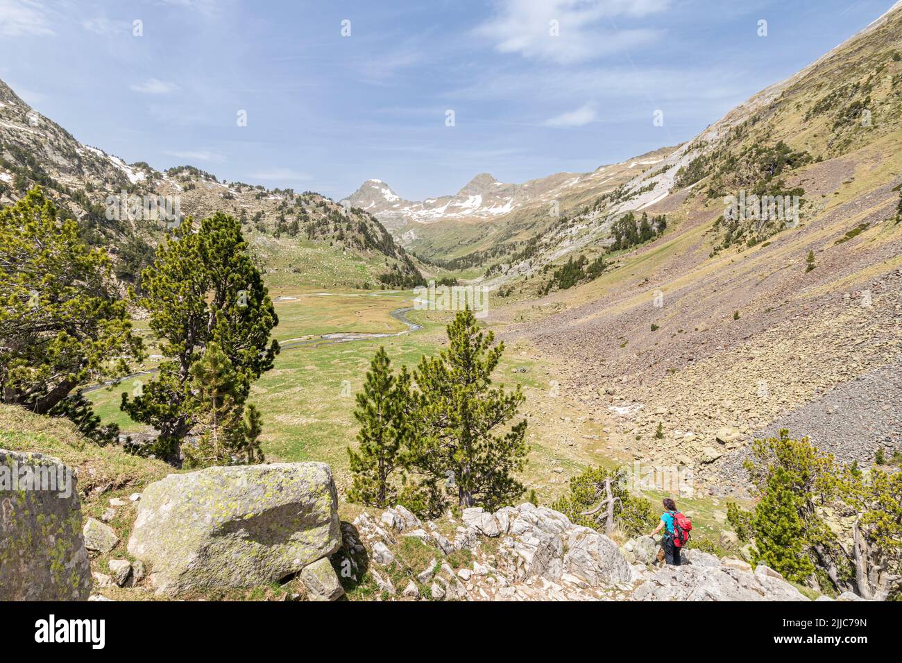 Plan de Aiguallut, Valle de Benasque, Natural Park of Posets-Maladeta, Huesca, Spain Stock Photo