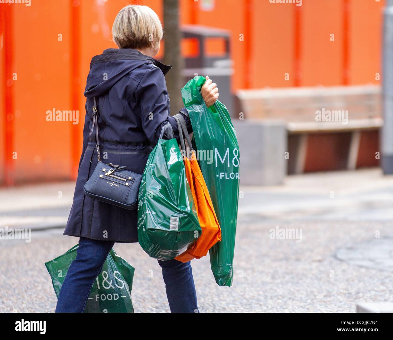 ‘M&S’, Marks and Spencer Lorry, retail business store delivery, marks and spencer, Preston, UK Stock Photo