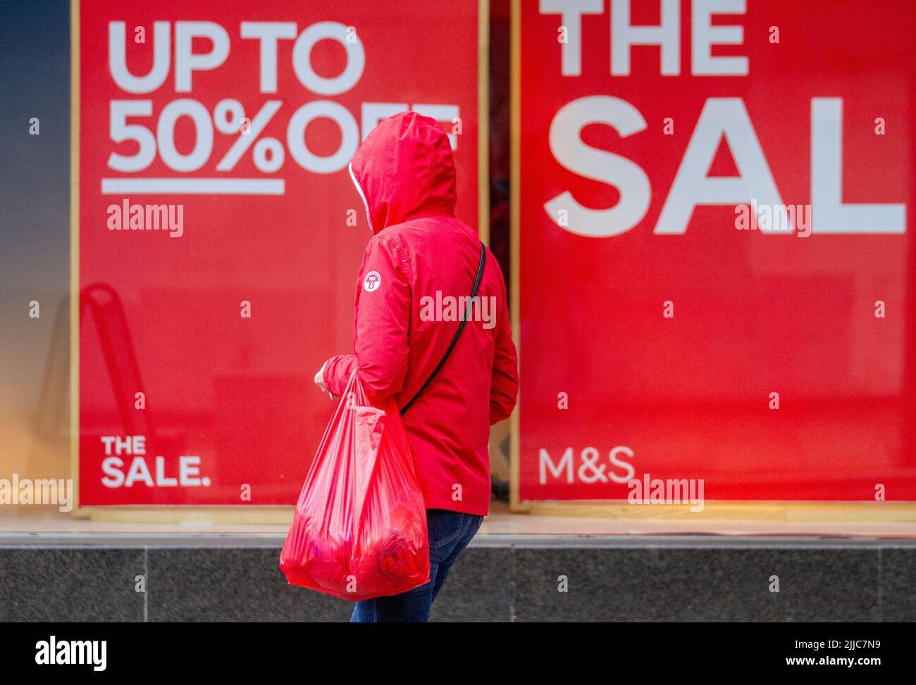 ‘M&S’, Marks and Spencer clothing store, retail business store delivery, marks and spencer, Preston, UK Stock Photo