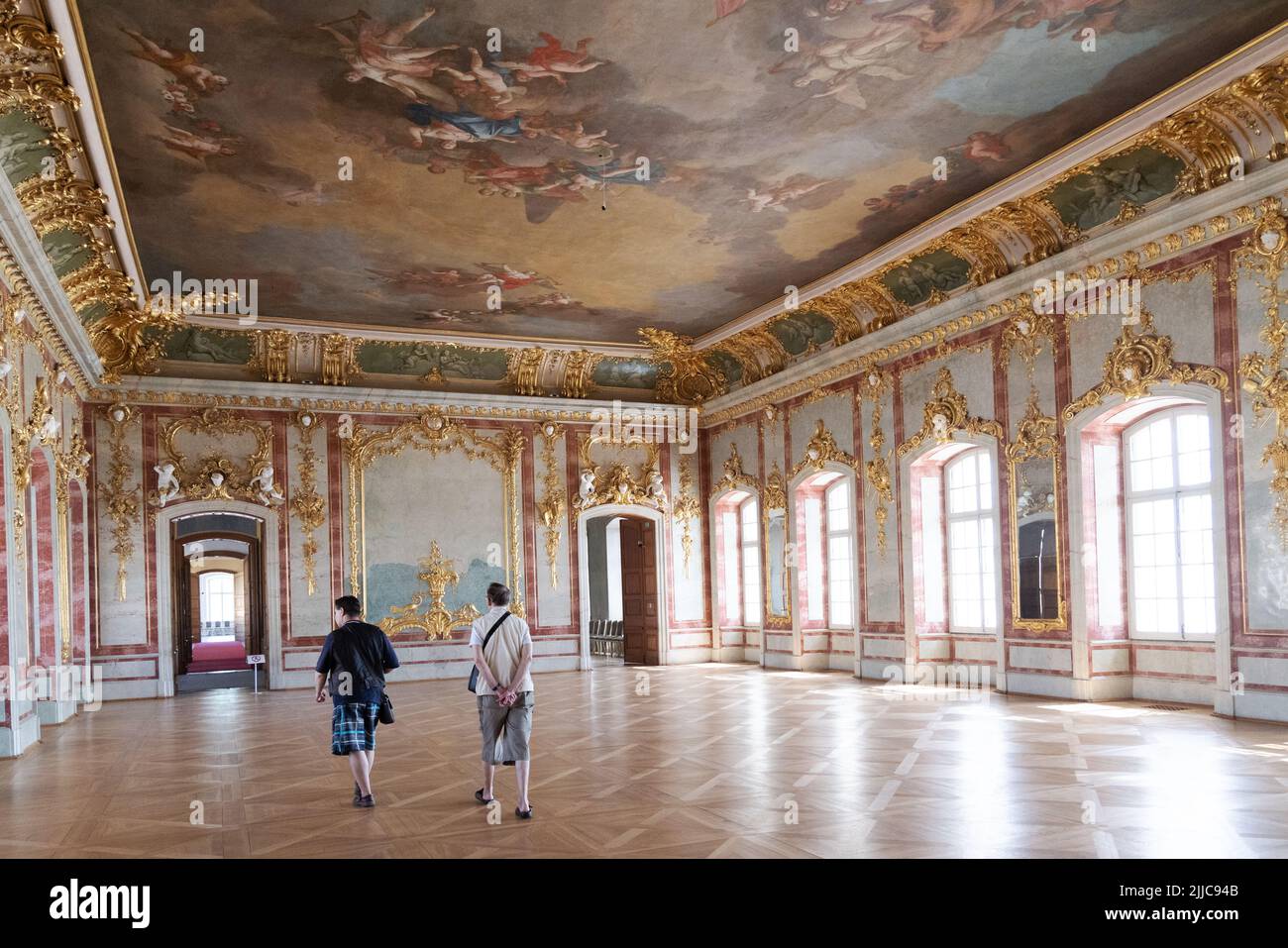 Rundale Palace Latvia, a restored 18th century Baroque architecture palace, interior, Stock Photo