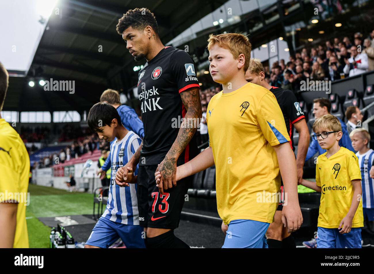Herning, Denmark. 22nd, July 2022. Juninho (73) of FC Midtjylland seen during the 3F Superliga match between FC Midtjylland and Silkeborg IF at MCH Arena in Herning. (Photo credit: Gonzales Photo - Morten Kjaer). Stock Photo