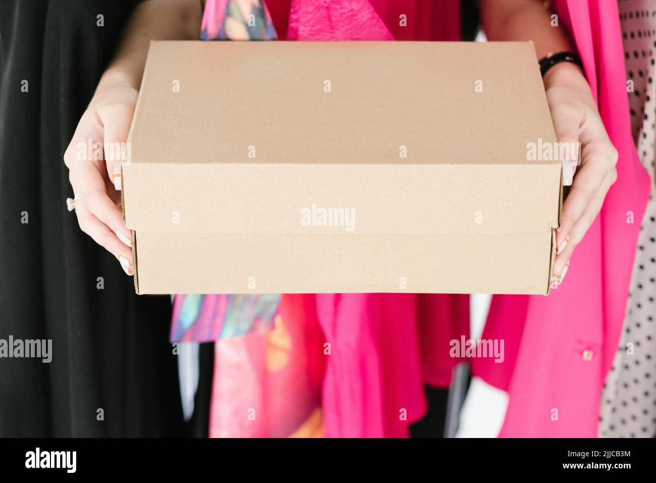 shoebox fashion shopping lifestyle hands holding Stock Photo