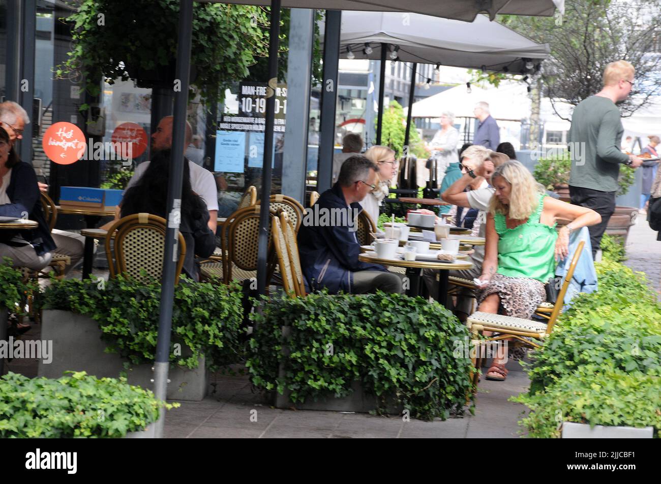 Copenhagen /Denmark/25 July 2022/ Outdoor service food and drinks in