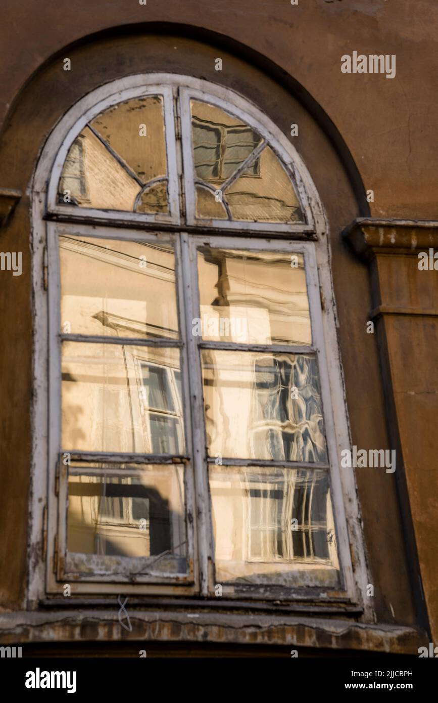 Reflections in a window, Zagreb, Croatia Stock Photo
