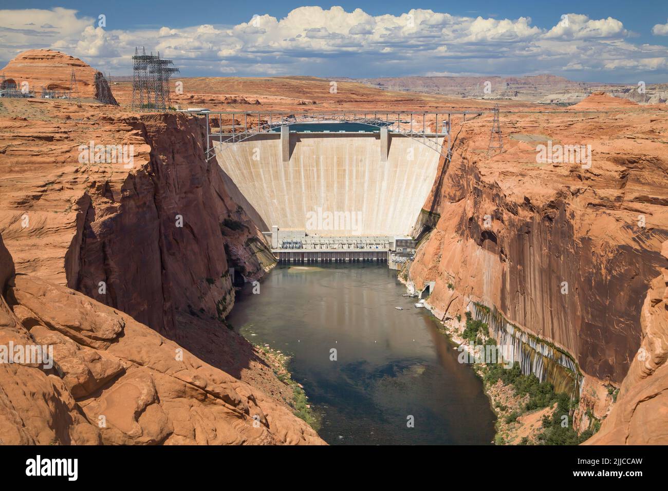 Glen Canyon Dam on the Colorado River, Arizona, United States. Stock Photo