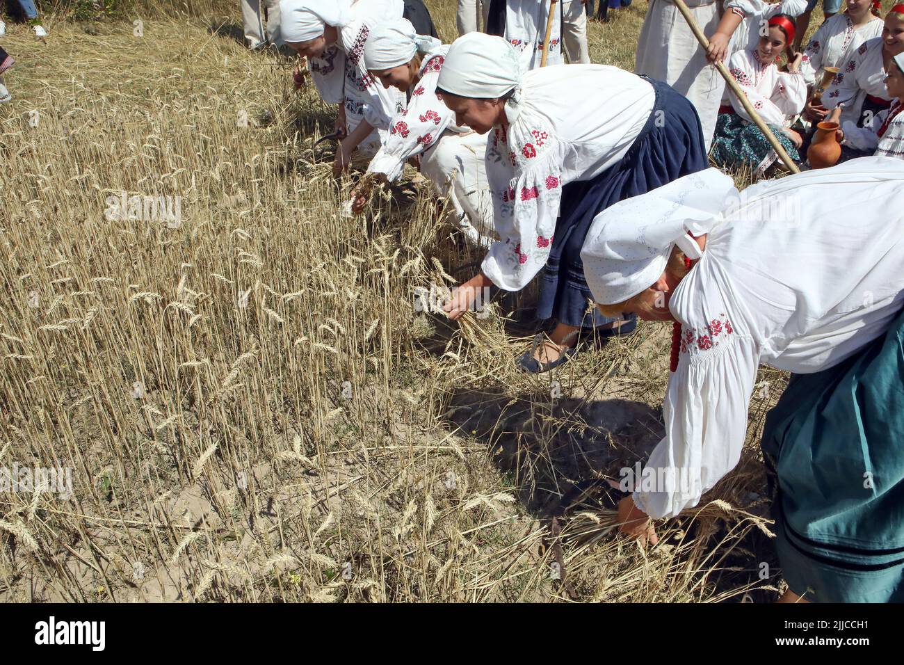 KYIV, UKRAINE JULY 23, 2022 People in traditional Ukrainian clothes