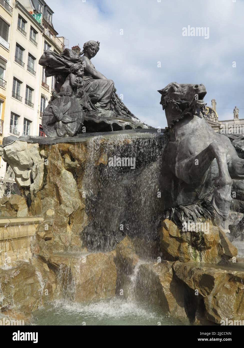 Fontaine Bartholdi - Place des terreaux - Lyon - Rhone - Auvergner-Rhone-Alpes - France Stock Photo