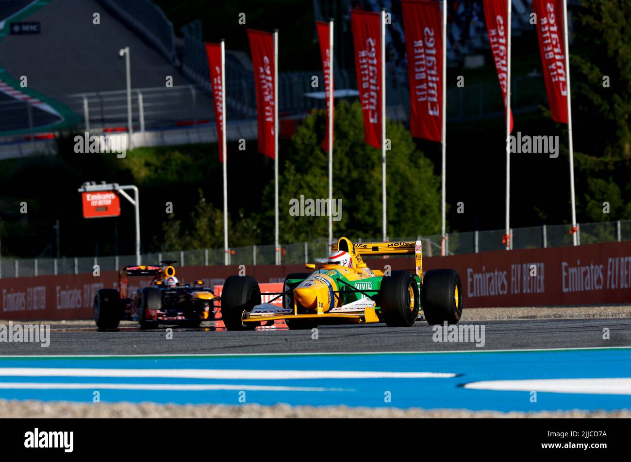 Spielberg, Austria. 9th July, 2022. Martin Brundle (GBR) drives Benetton B192, F1 Grand Prix of Austria at Red Bull Ring on July 9, 2022 in Spielberg, Austria. (Photo by HIGH TWO) Credit: dpa/Alamy Live News Stock Photo