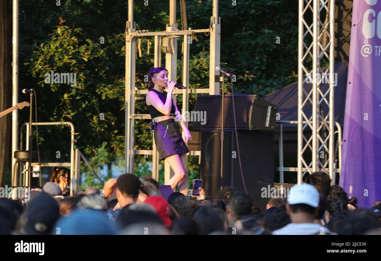 Hudson Yards, New York, USA, July 20, 2022 Daya performance as part