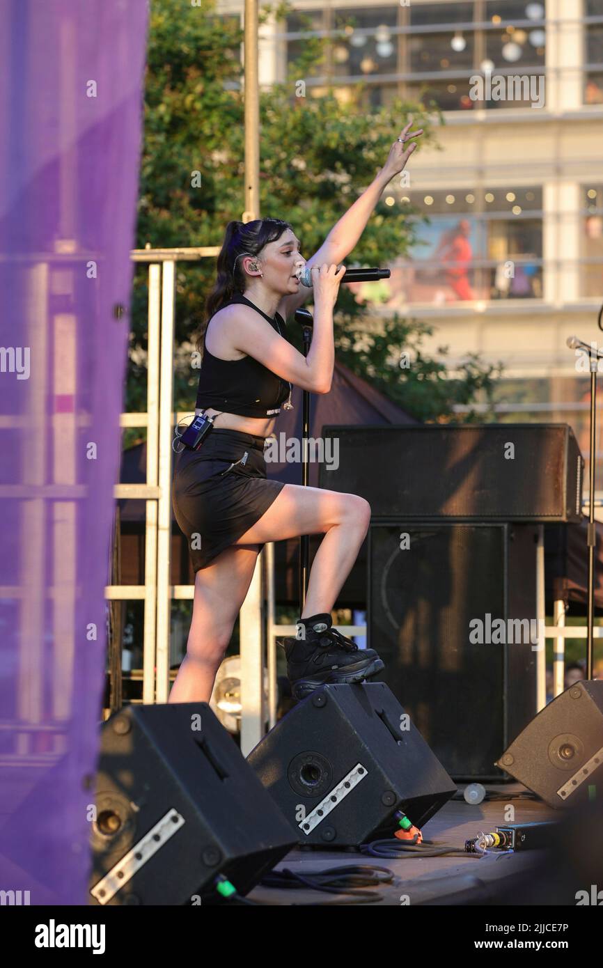 Hudson Yards, New York, USA, July 20, 2022 Daya performance as part