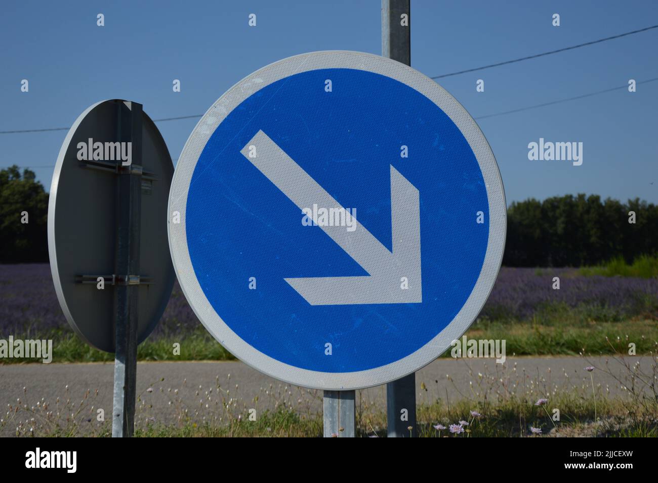 A road sign on a country road in France Stock Photo - Alamy