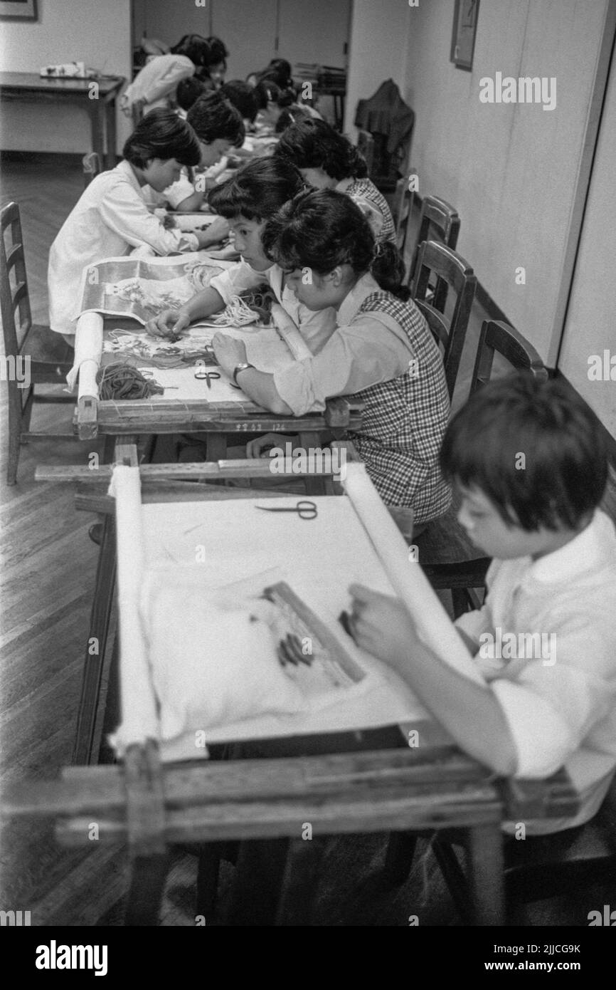 CHINA XIAN The elementary school has needlework Stock Photo