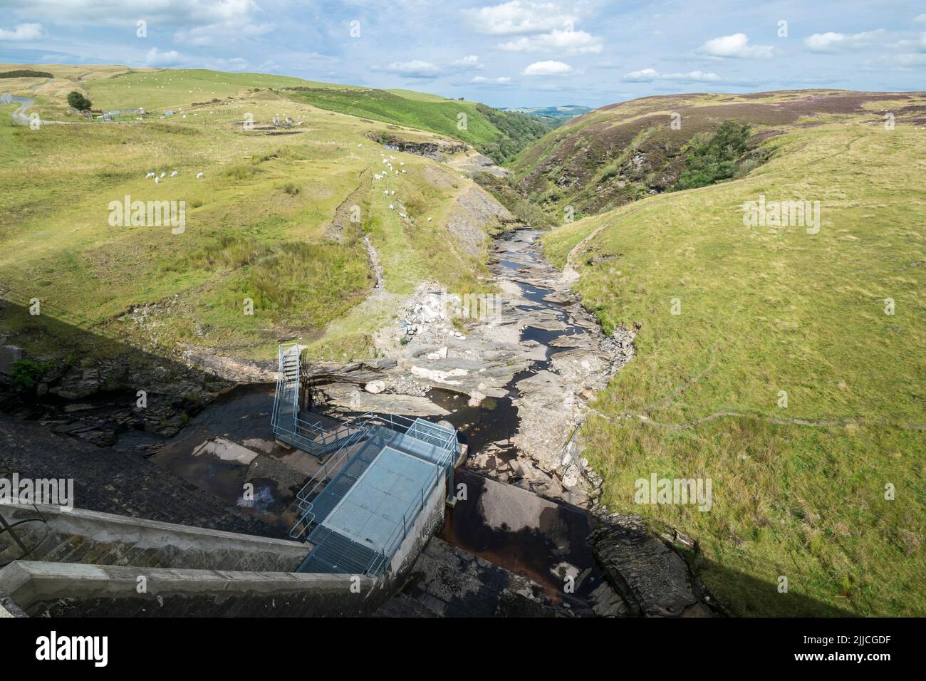 Llyn Aled Isaf reservoir on Denbighshire moors North Wales Stock Photo