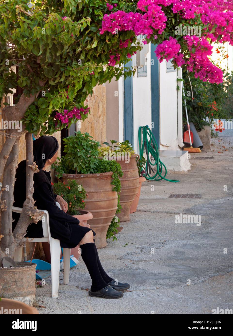 The village of Sougia, in SW Crete, Greece Stock Photo