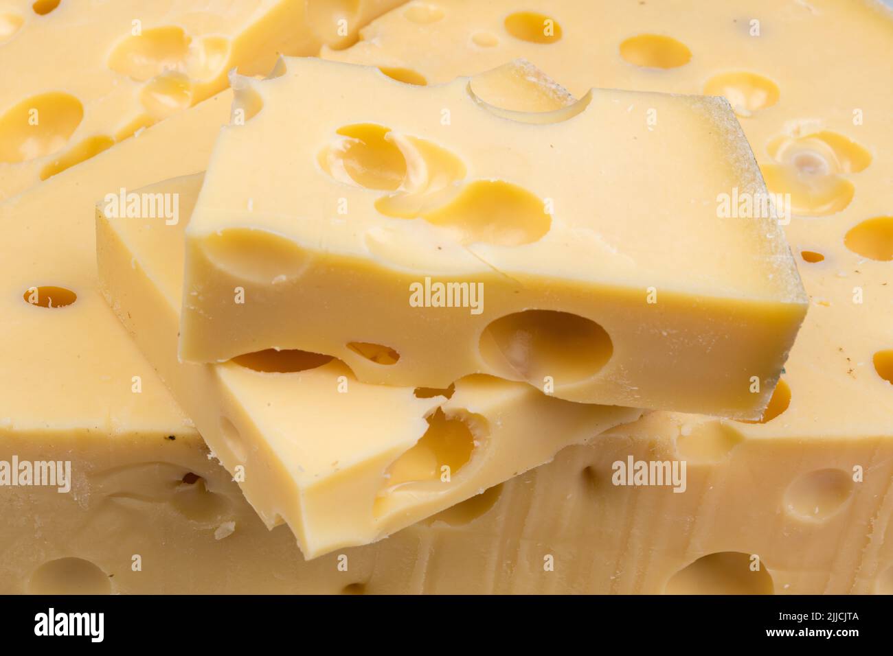 Fresh emmental cheese for cooking or eating Stock Photo