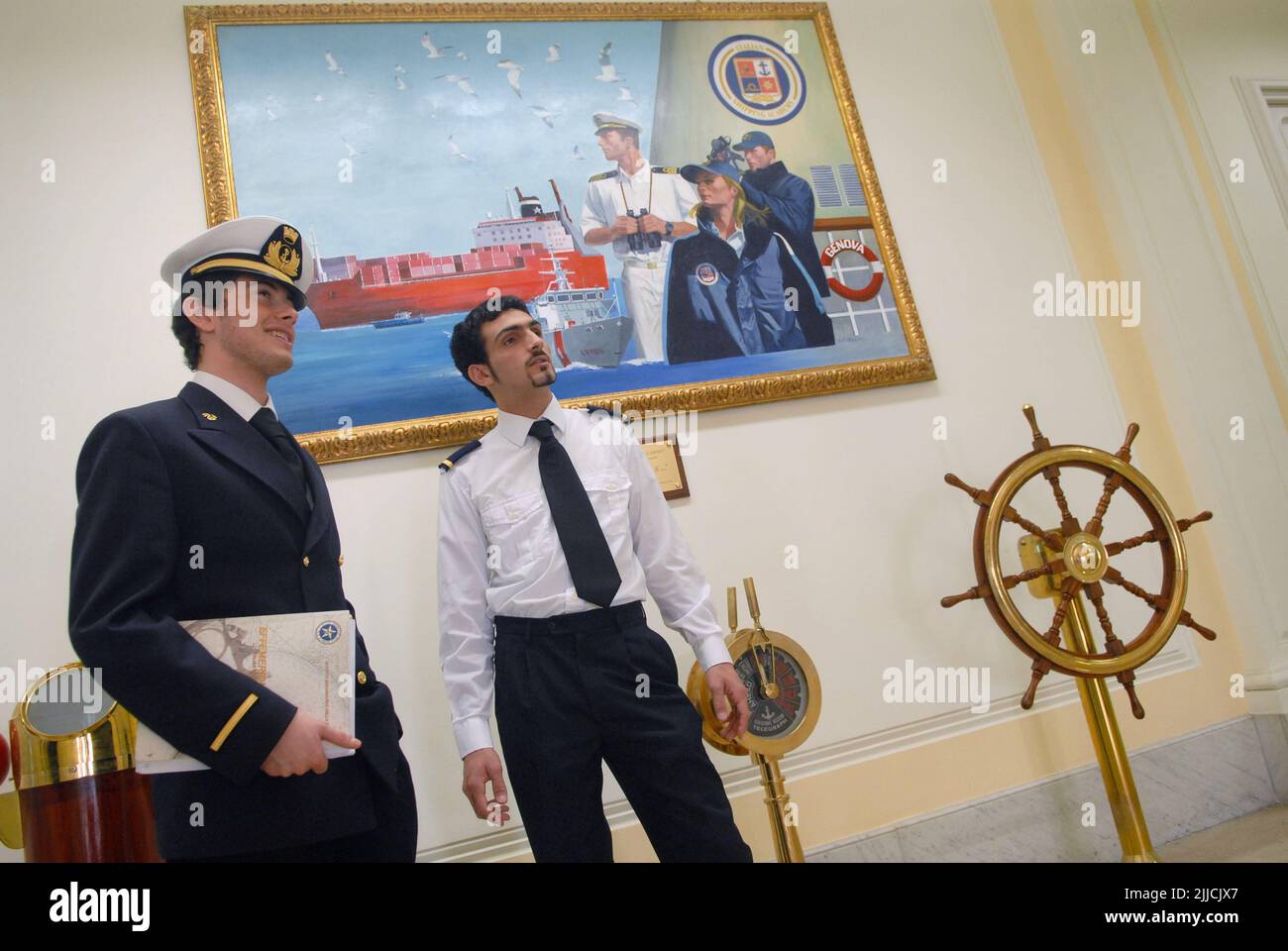 Genoa (Italy), Academy of the Merchant Navy, advanced specialization school for the professions of the sea; Stock Photo