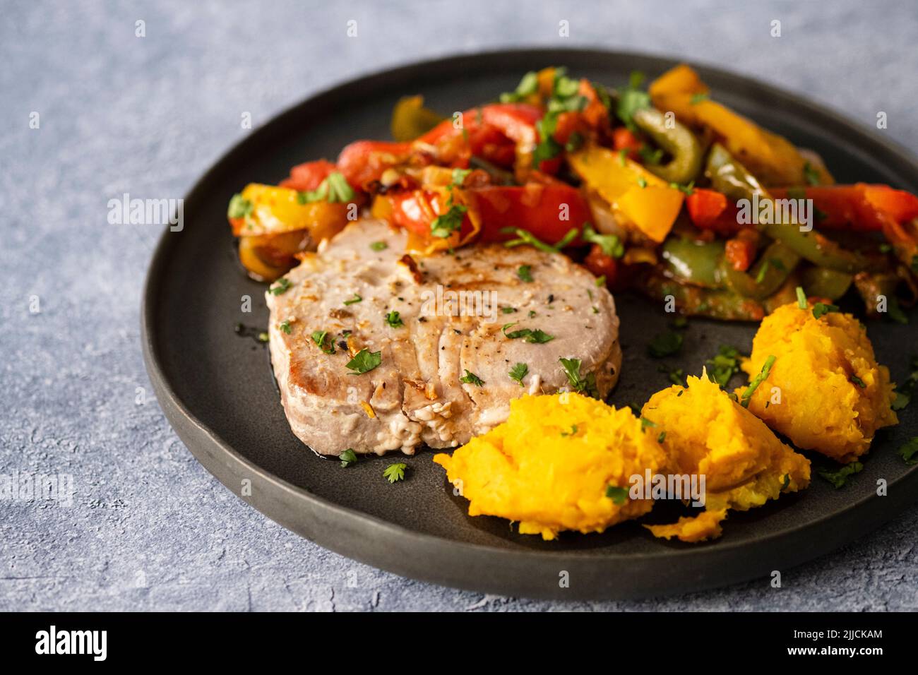 Tuna steak sweet potato hi-res stock photography and images - Alamy