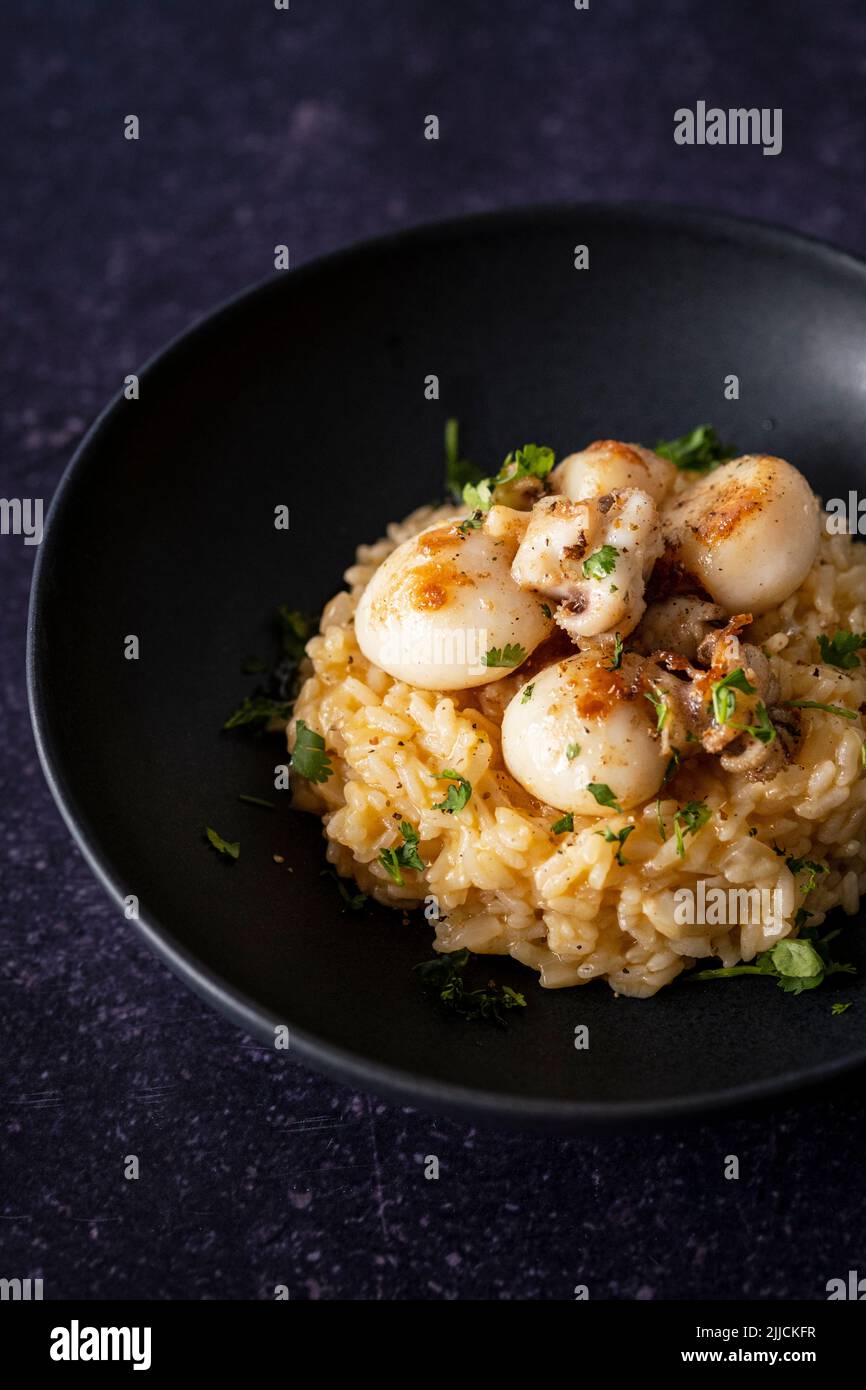 Risotto with cuttlefish hi-res stock photography and images - Alamy