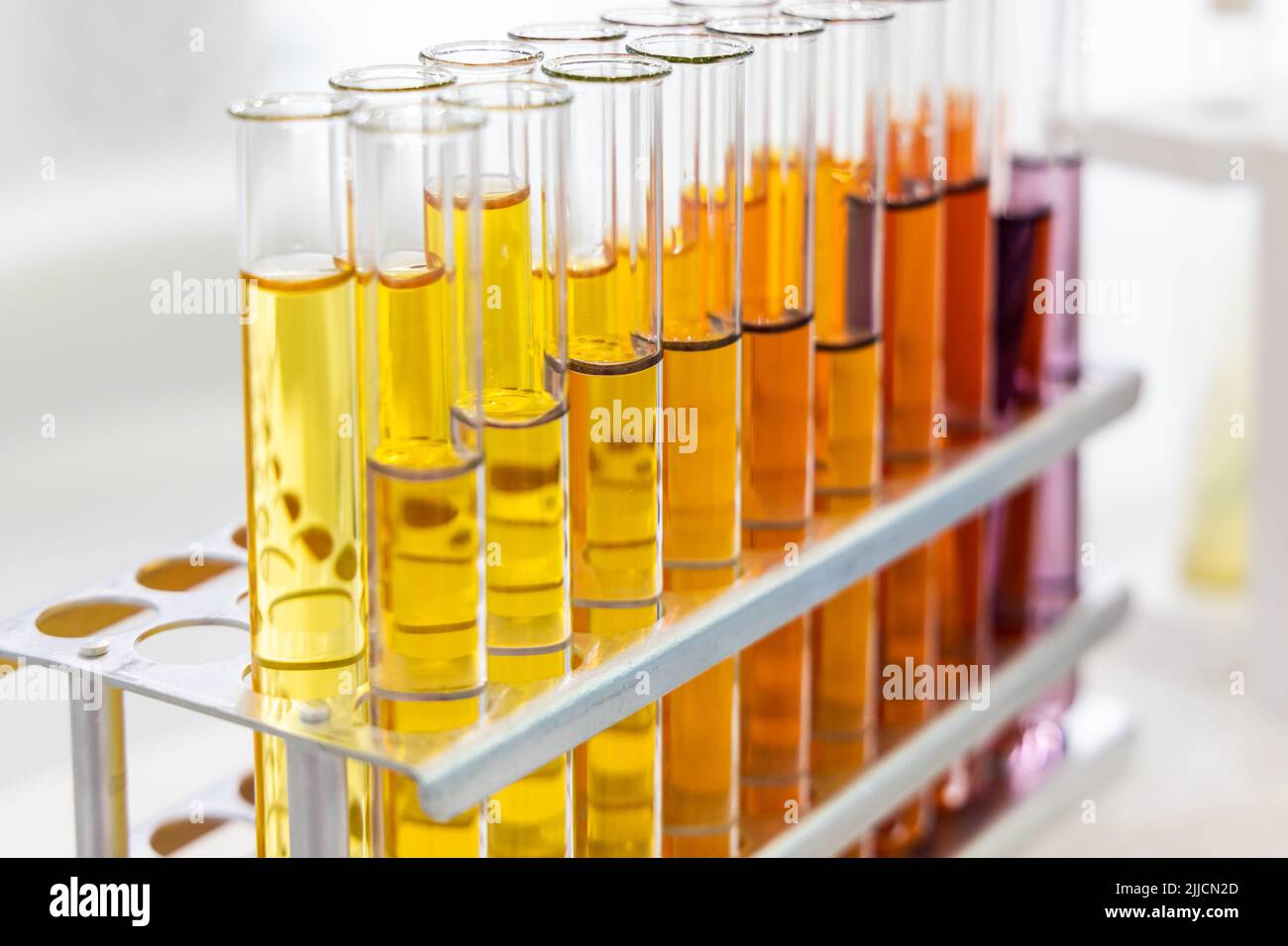 colorful test tubes in a chemical laboratory Stock Photo