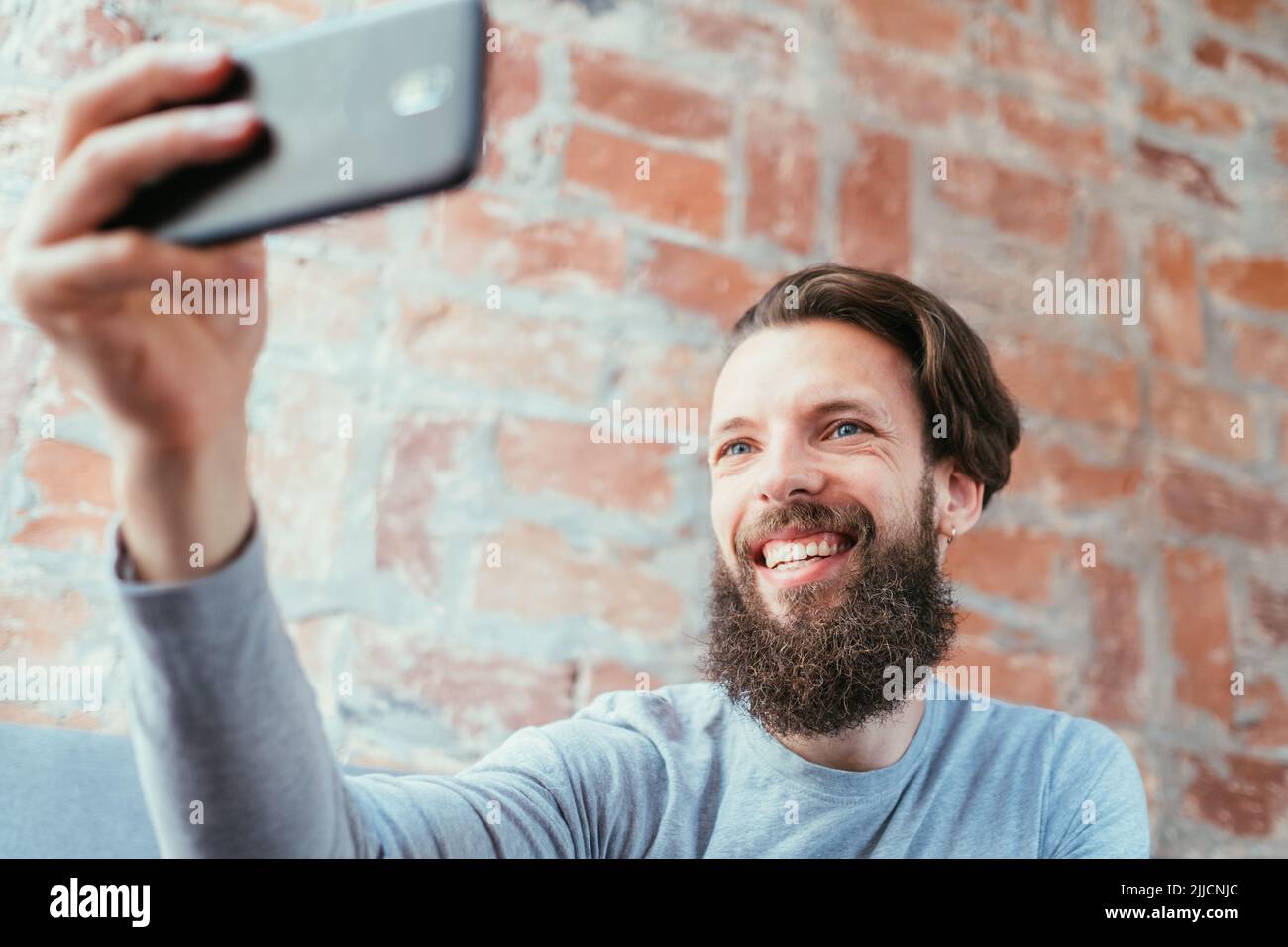 man selfie social trend idle leisure vanity photo Stock Photo