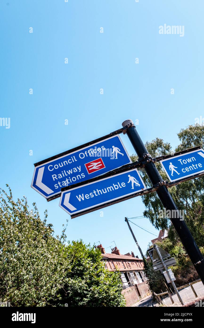 Dorking Surrey Hills London UK, July 24 2022, Pedestrian Road Sign ...