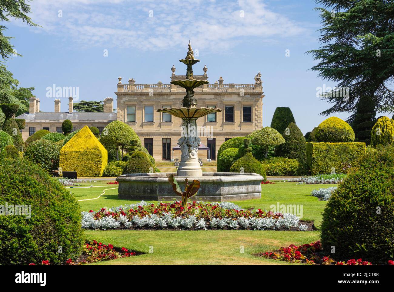 Brodsworth hall and garden Ornamental fountain in the Victorian country house garden at Brodsworth near Doncaster South Yorkshire England uk gb Europe Stock Photo