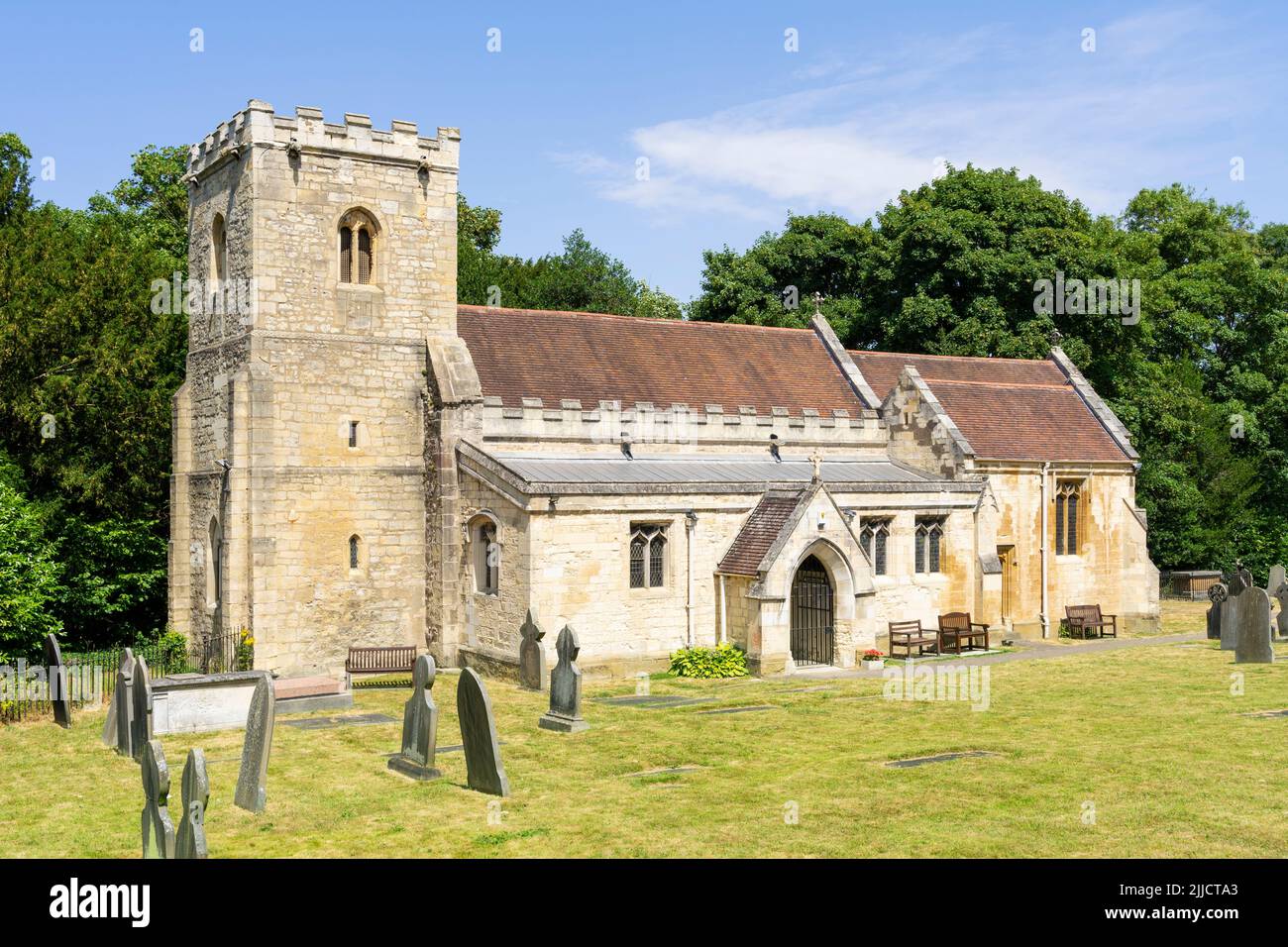 Brodsworth church the Parish Church of St Michael & All Angels church in the grounds of Brodsworth Hall near Doncaster South Yorkshire England UK GB Stock Photo