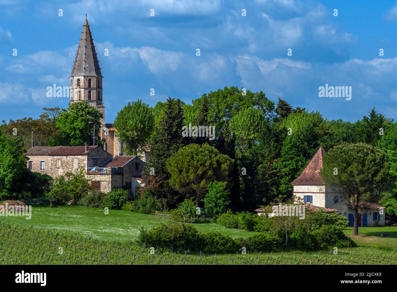 French pigeon houses (pigeonniers) typical the Tarn region of southern France. Stock Photo