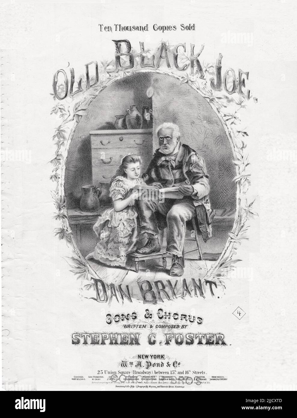 Old black joe 1890 sheet music stock photo alamy