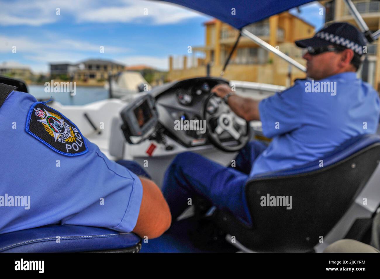 Western Australia Police (WAPOL) water police in action Stock Photo