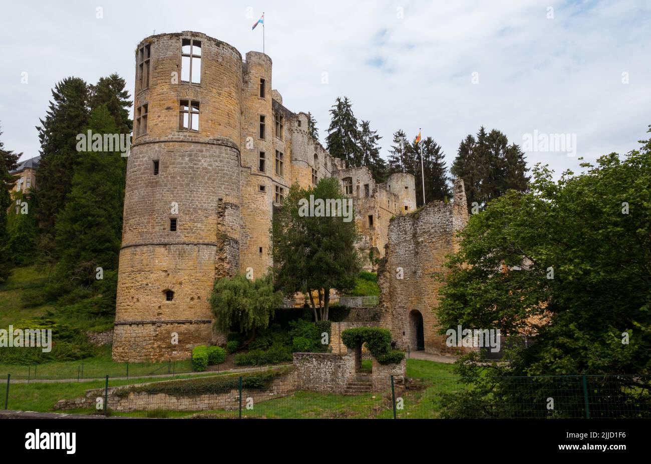 Castle of Beaufort in Luxembourg. Stock Photo