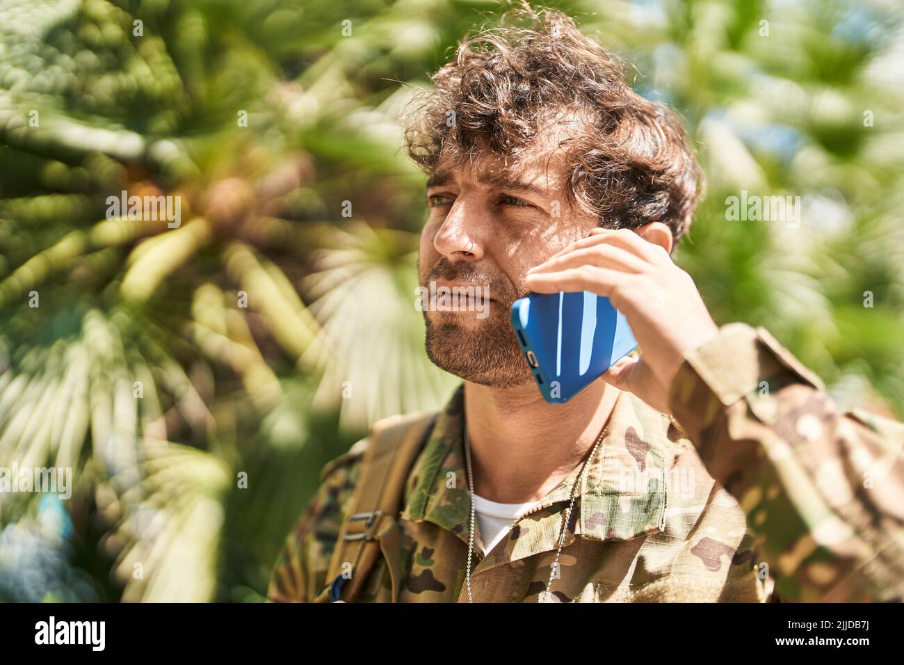 Portrait military soldier talking hi-res stock photography and images ...