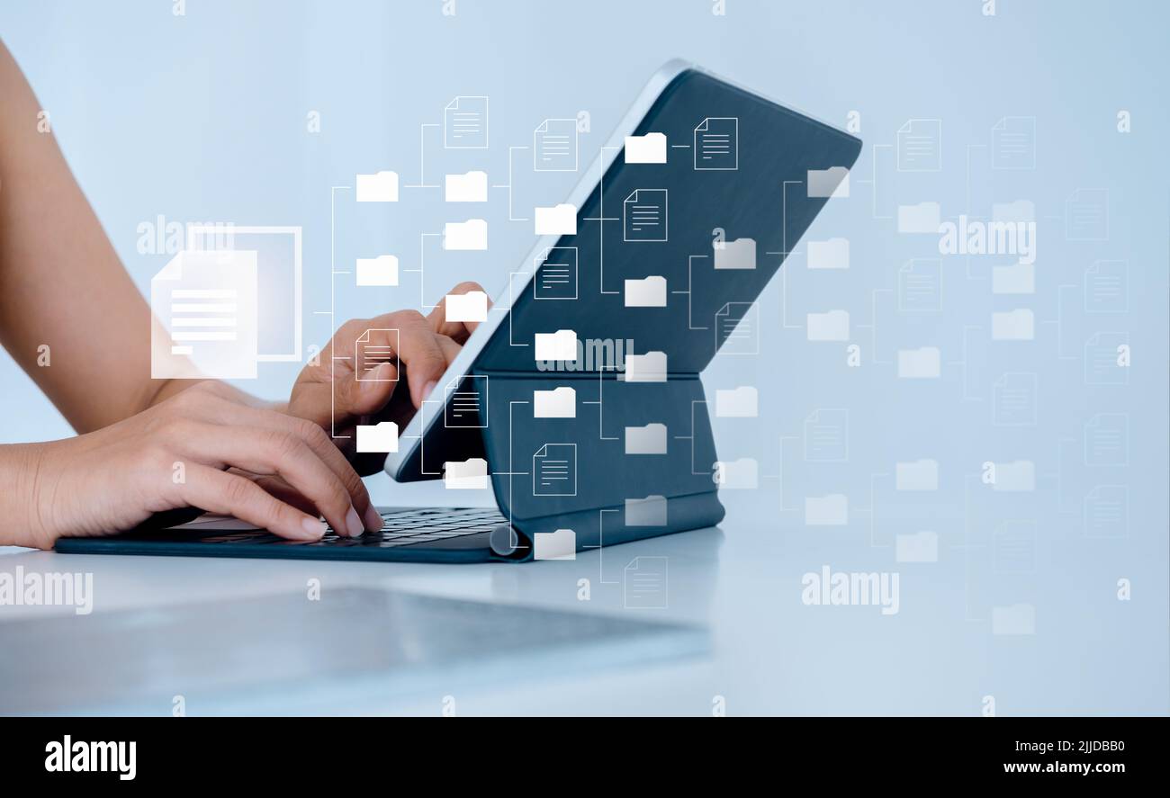 Document management. Cloud computing technology. Document file ...