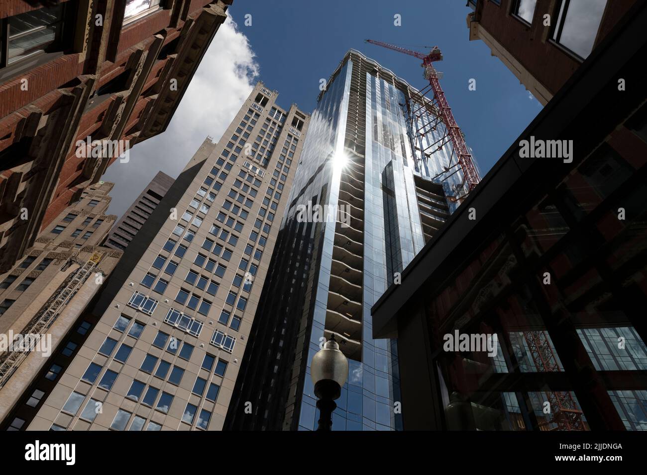 High rise construction downtown Boston Massachusetts Stock Photo Alamy