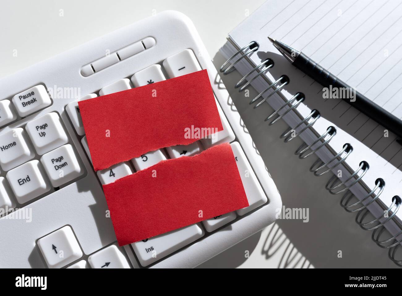 Us Ripped Note Ripped Note With Important Messages Over Keyboard On Desk With ...