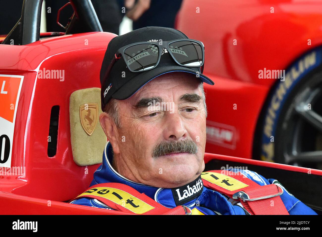 Nigel Mansell, Ferrari 639, A selection from Ferrari’s illustrious past, a mixture of Sports cars, GT Racers, and Formula 1, 75 Years of Ferrari, Good Stock Photo
