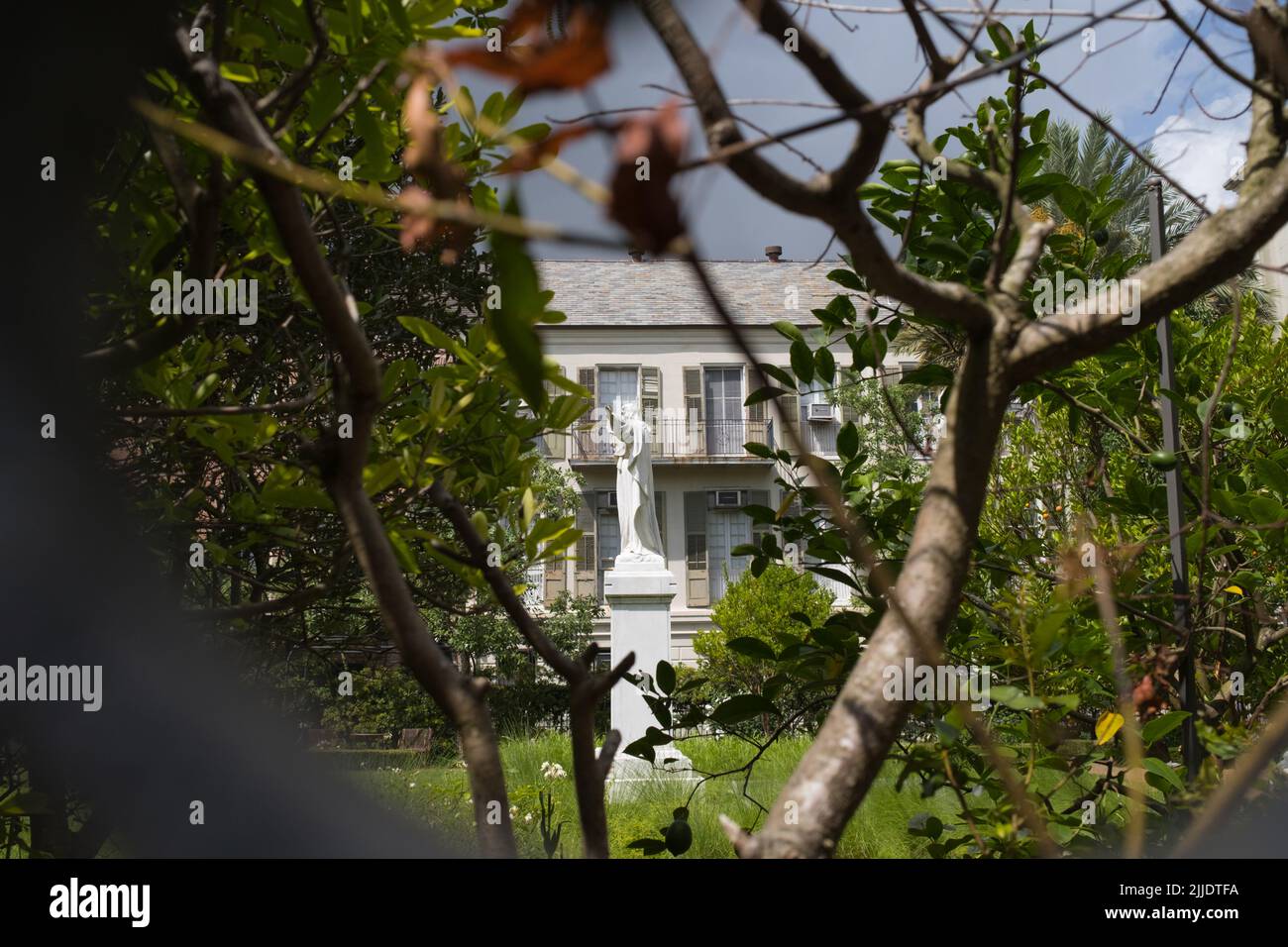 Statue of Jesus in St. Anthony's Garden, New Orleans Stock Photo Alamy