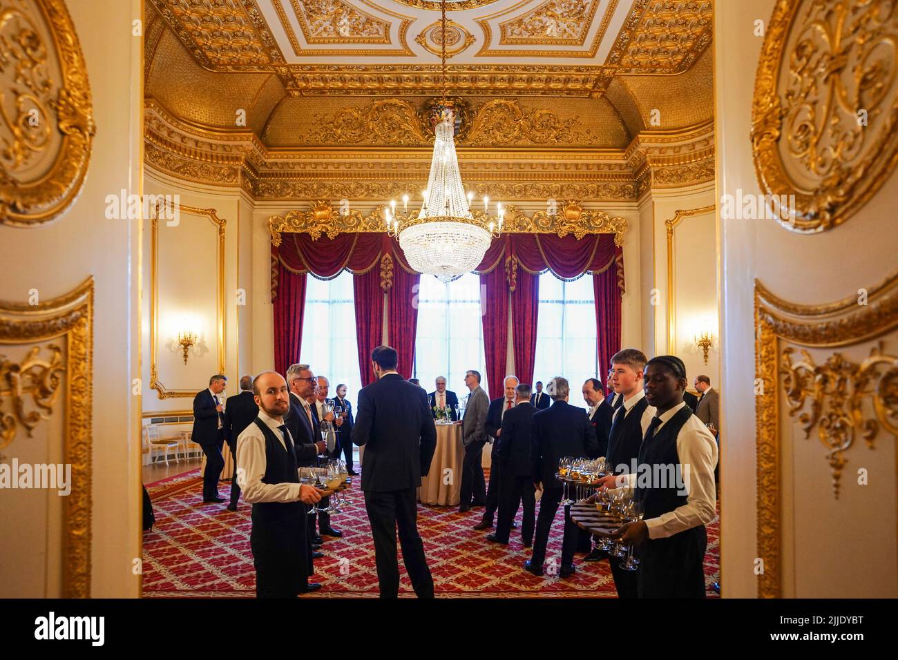A reception room in Lancaster House in Mayfair, London, which was used in the filming of The Crown. Photo date: Thursday, March 31, 2022. Photo: Richa Stock Photo