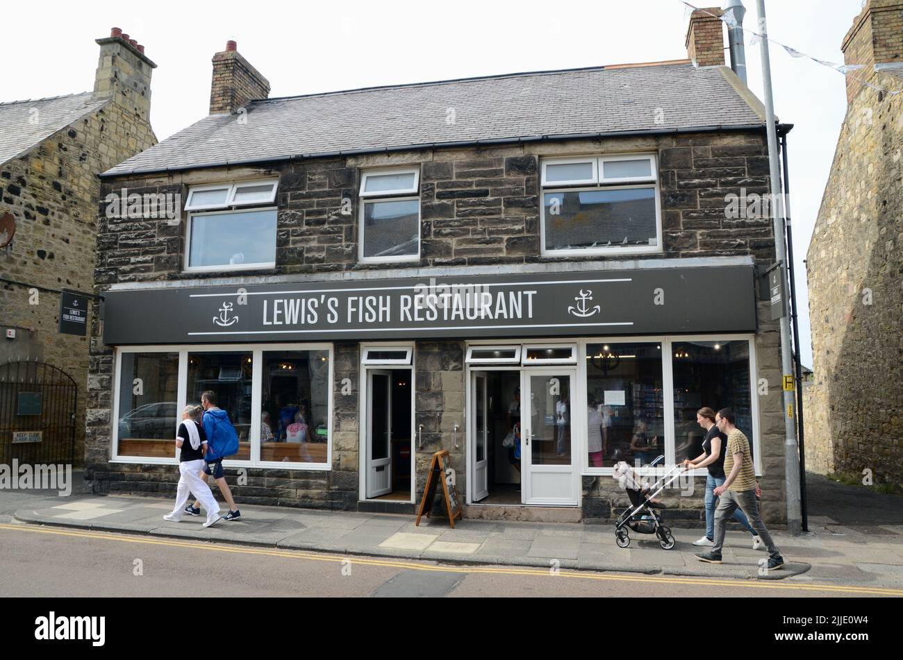 lewis's fish restaurant and portion of chips northumberland england great britain 2022 Stock Photo