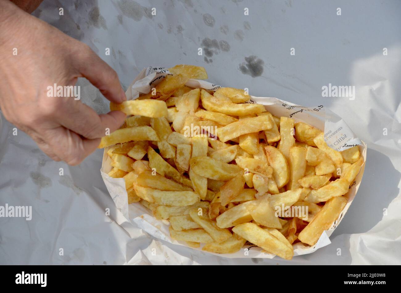 lewis's fish restaurant and portion of chips northumberland england