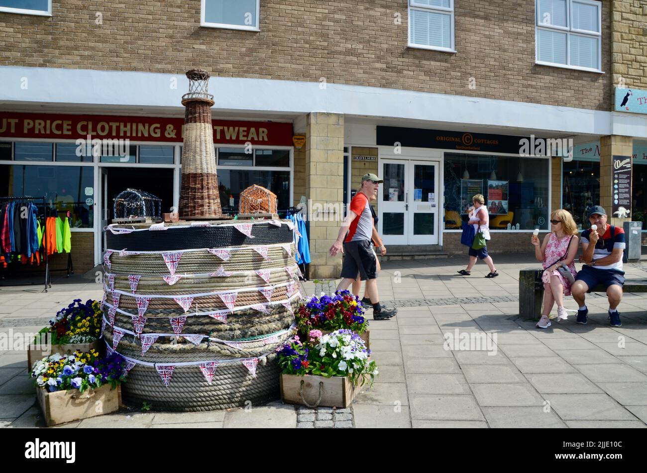 maritime themed statue in seahouses northumberland england great