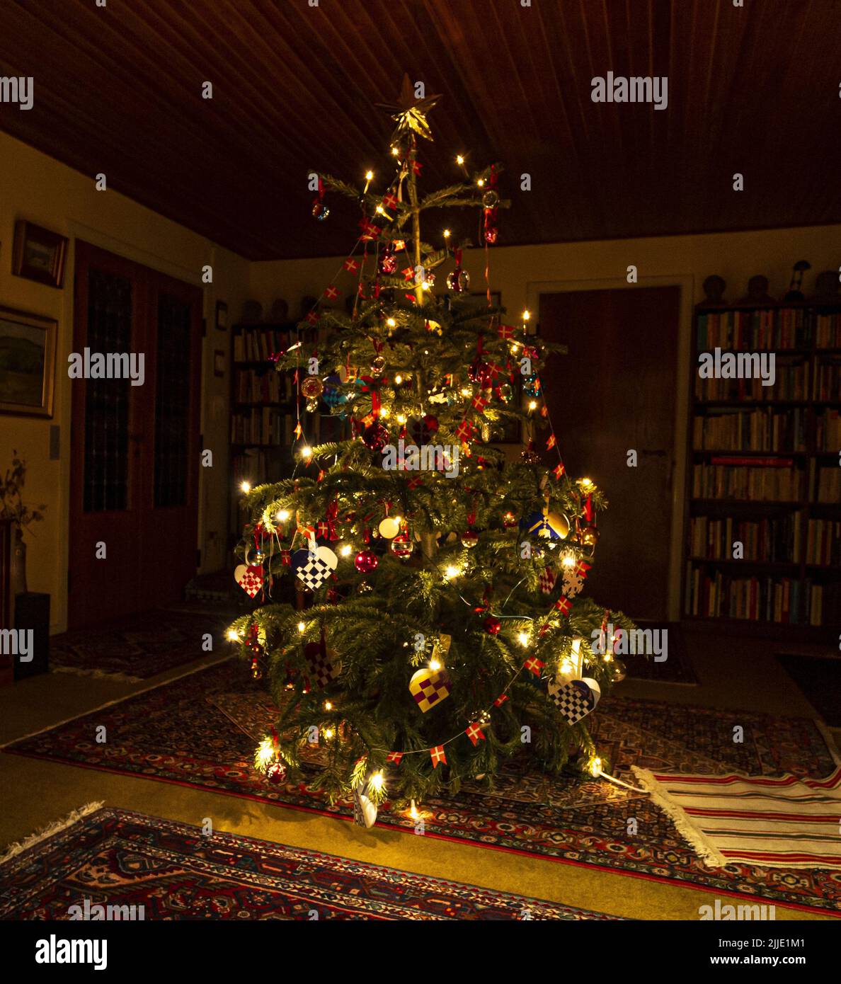 Christmas tree in Denmark Stock Photo