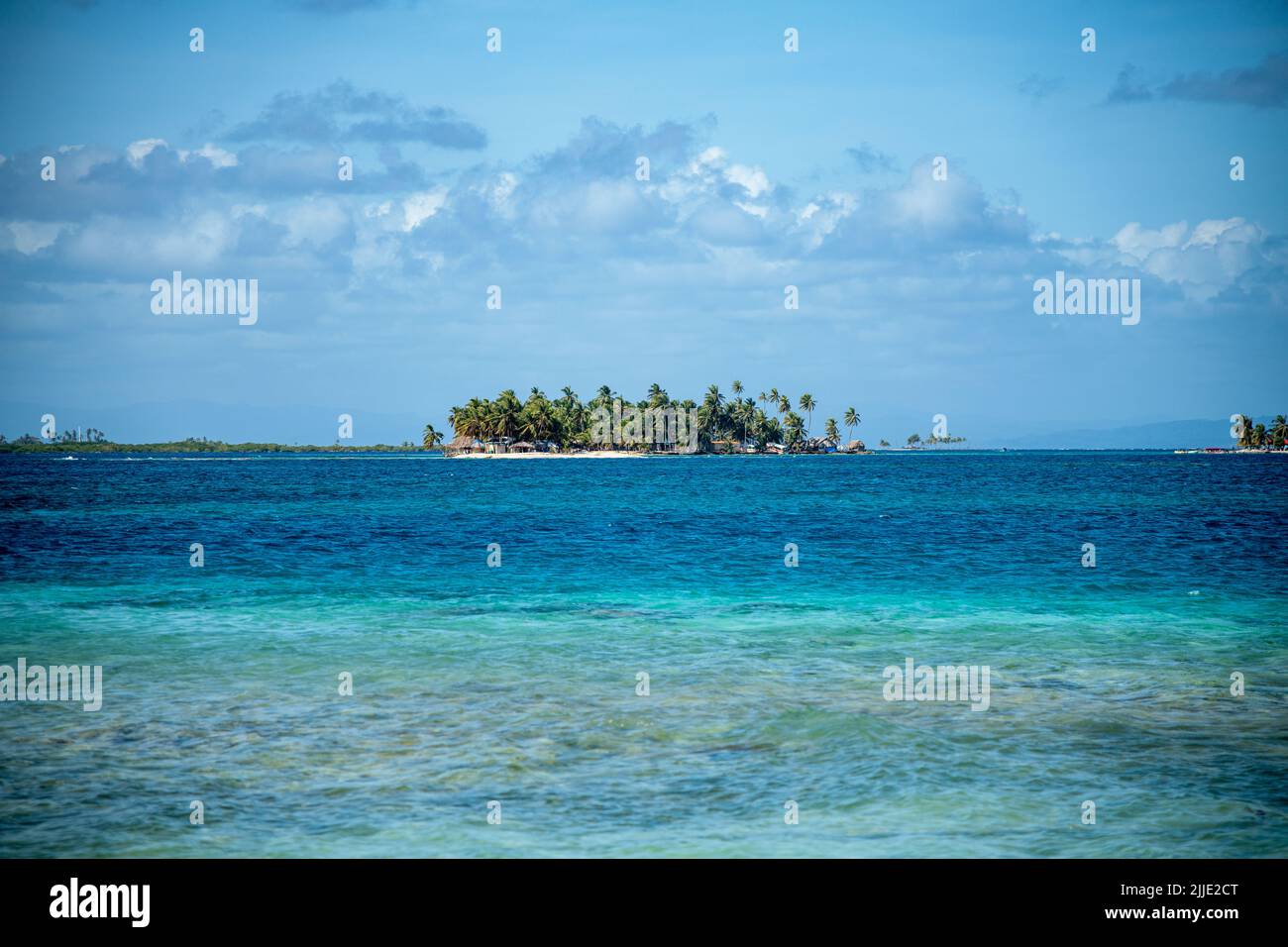 A view of an island in the San Blas Islands in Panama Stock Photo