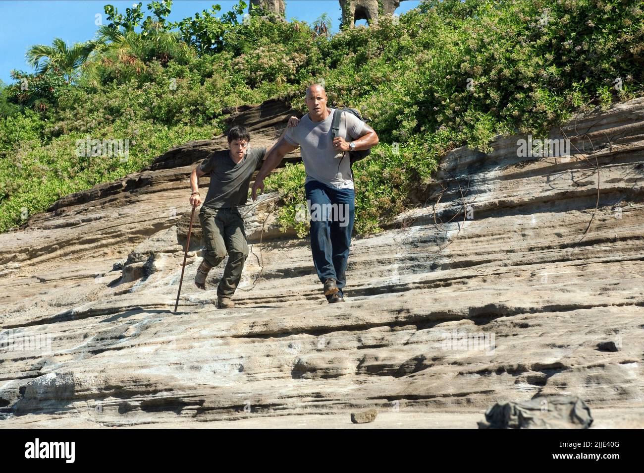 Josh Hutcherson Dwayne Johnson Journey 2 The Mysterious Island 2012