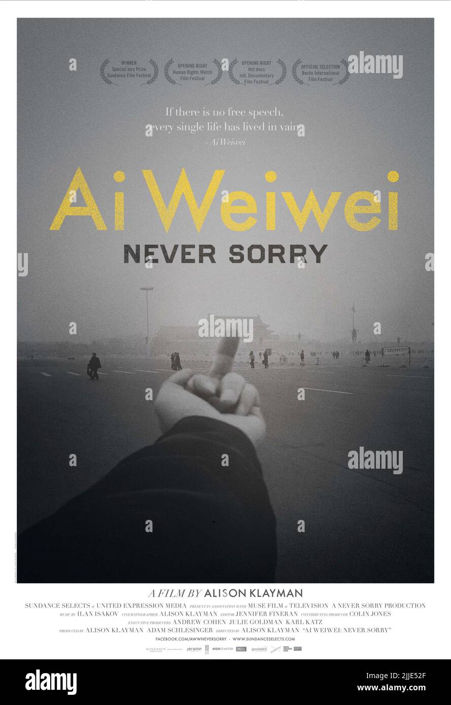 MOVIE POSTER, AI WEIWEI: NEVER SORRY, 2012 Stock Photo - Alamy