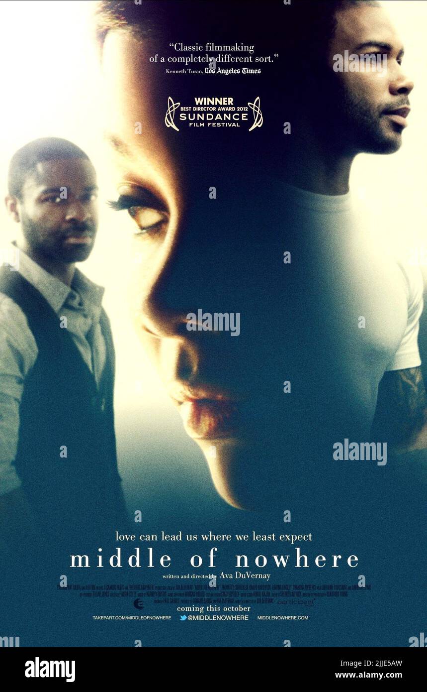 DAVID OYELOWO, EMAYATZY CORINEALDI, OMARI HARDWICK POSTER, MIDDLE OF NOWHERE, 2012 Stock Photo